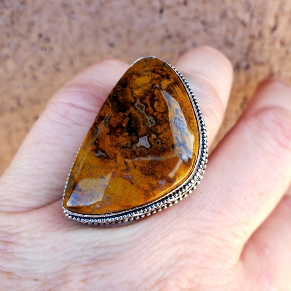 New Seam Agate 925 Silver Ring. - Picture 9 of 16